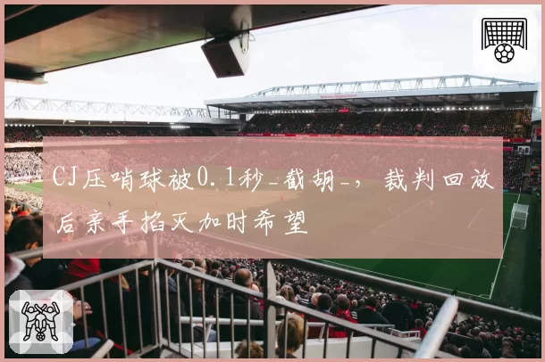 CJ压哨球被0.1秒_截胡_,裁判回放后亲手掐灭加时希望